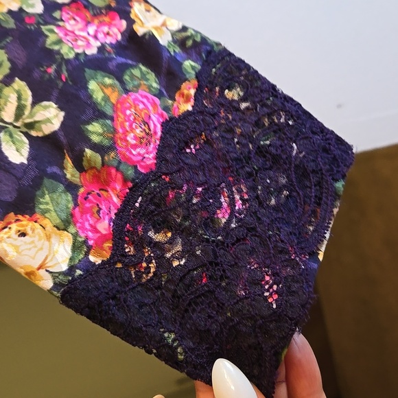 Victoria's Secret Silk Floral Lace Trim Pants Pajama Set Vintage - Picture 9 of 16